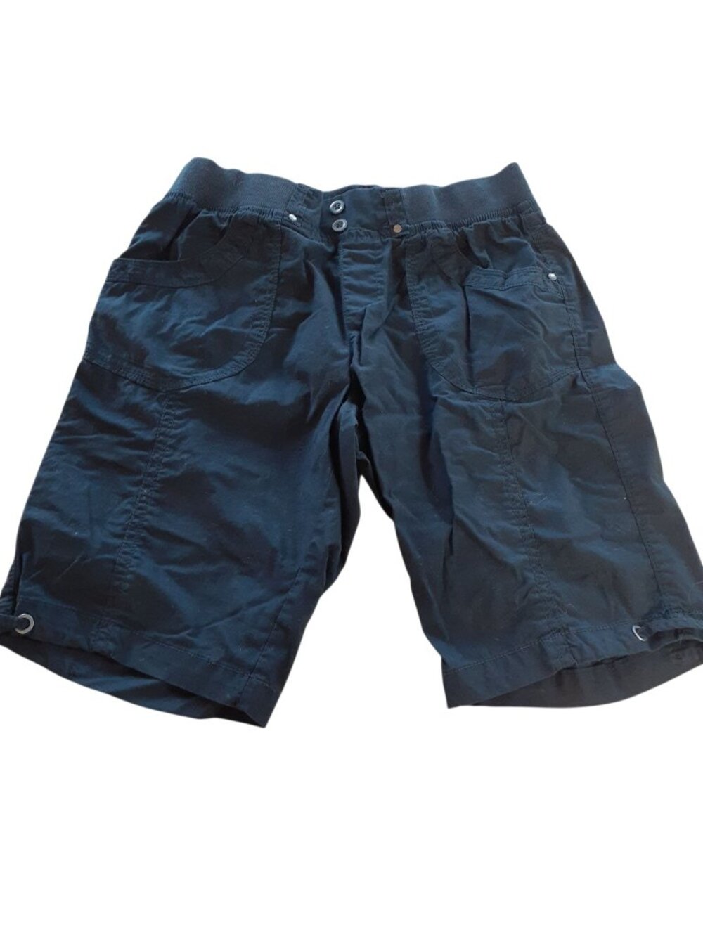 d- a- s- h Womens Bermuda Short Small Black Pockets Stretch Elastic Waist